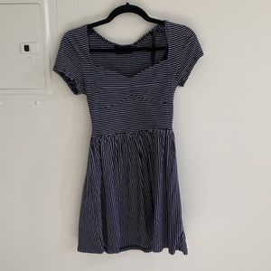 Mink Pink Striped mini sweetheart neck dress